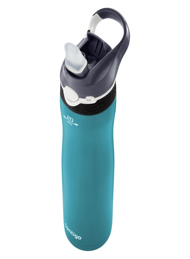 كونتيجو زجاجة مياه كونتيجو آشلاند المعزولة المصنوعة من الفولاذ المقاوم للصدأ مع شفاطة، تحافظ على برودة الماء لمدة 24 ساعة بفضل تقنية العزل الحراري الفراغي ثيرمالوك، مانعة للتسرب وخالية من مادة BPA، مزودة بتقنية الصنبور التلقائي، سعة 590 مل، قطعة واحدة - Image 3